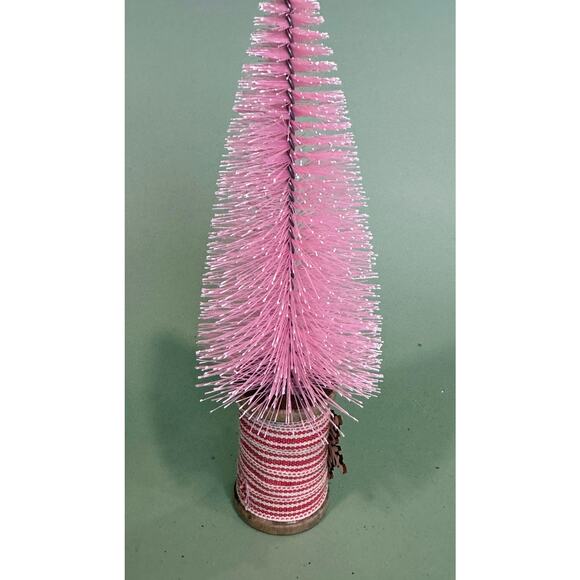 Handcrafted Bottle Brush Tree on Decorated Thread Spool Holiday Décor SPT6 - Picture 3 of 3